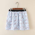 Women's Elastic Waist Spring Summer 2 layers Mini Skirts Casual Flared Cute Skirts