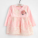 Baby Girls Clothing for Babies Autumn Christmas Toddler Infant Lace Embroidery Pearls Princess Dress Outfits with Flower 0-2T
