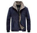 Winter Men's Bomber Jackets Casual Male Fur Collar Windbreaker Jacket Mens Fleece Warm Slim Corduroy Jackets Clothing