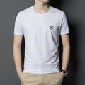 New Summer Tops Designer 95% Cotton 5% Spandex O Neck Tshirts For Men Short Sleeve Casual Men Clothes