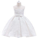 Children Dress Princess Dress Embroidered Sleeveless Bow Princess Dress Little Girl Piano Performance Costume