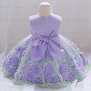 Flower Toddler Baby Girl Infant Princess Dress Baby Girl Wedding Dress Lace Kids Party baby for 1 Years birthday