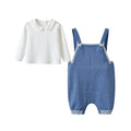 Spring Autumn New Toddler Girl Boy Clothes Sets Baby Knitted Pants Set Long Sleeve T-shirt+knitted Overalls Newborn