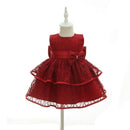 Baby Girls New Year Dress Summer Ball gown Stack-up Fringed Wedding Birthday Party Dresses Infant Toddles Clothes