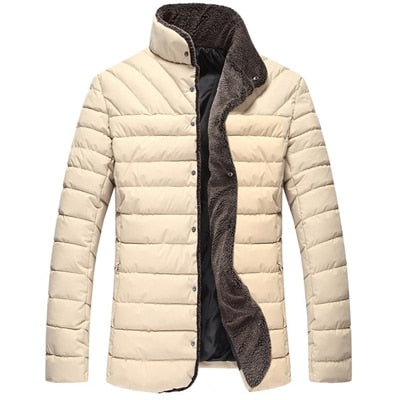Winter Jacket Men's Fleece Thick Warm Jacket Parkas Men Padded Winter Coats Mens Clothing