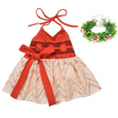 Baby Girls Moana Summer Dress Kids Tutu Bow Beach Sundress Toddler