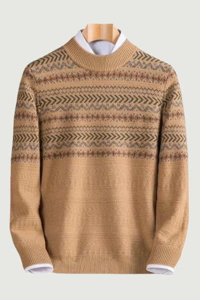 Cashmere men autumn winter jacquard knitwear sweater