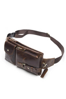 Genuine Leather Waist Packs Men Waist Bags Fanny Pack Belt Bag Leather