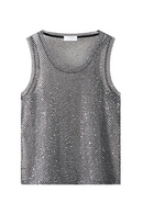 Men Mesh Tank Top Glitter Sheer See Through Vest Fishnet Party Tops Male Tees T Shirts