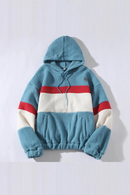 Fleece Hoodies Men Patchwork Hooded Sweatshirts Thicken Warm Oversized Hoodie Tops