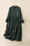 Spring Autumn Cotton Vintage Dresses For Women Casual Elegant Dress