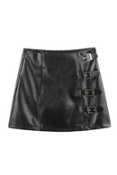 Women Punk Goth Aesthetic Mini Faux Leather Skirt Chic