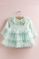 girls wedding dress baby girls christening cake dresses for party kids baby girls birthday layered dress 0-2T blue yellow