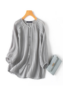 Casual Pleats Tunic Women Blouse Shirts Autumn
