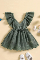 Baby Girl Lace Rompers Dress Sleeveless Elastic Waist Ruffle Bodysuit Sweet Princess Summer Clothes