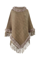 Imitation Cashmere Fur Neck Cape Shawl Sweater Autumn Winter Tassel Cloak Pullover Female Sweaters