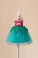 Little Girls Mermaid Costume for Children Birthday Party Princess Cosplay Costume Ariel Halloween Fantasy Summer Mermaid Dresses