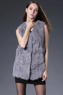 Real Fur Vest Long Natural Jacket For Women Luxury Leather Autumn Winter Spring Outwear Fur Clothing