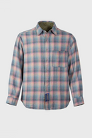 Men's Niche Design Shirt Autumn New High Street Plaid Off Shoulder Gradient Collar Tide Chic Top
