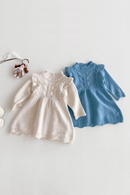 Autumn 0-3 Y Baby Girls Clothes A Line Knit Dress Long Sleeve Sweater Dress O Neck Toddler Knit Outfit