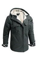Autumn and Winter Men's Jacket Men's Cotton Casual Solid Hooded Thick Warm Coat Men's