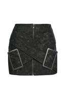 Cross Leather Mini Half-body Skirt Women Spring Autumn