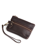 Genuine Leather Key Organizer Key Holder Vintage Small Coin Purse Wallet with Key Ring