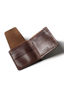 Handmade Leather Square Wallet Unisex Short Pocket Wallet with Coin Pocket