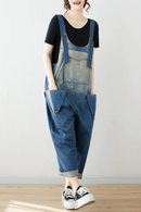 Casual Jumpsuits And Rompers Loose Hip-hop Overalls Suspenders Jeans With Pockets