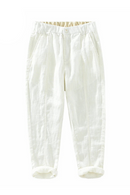 Linen Men Pants Basic Loose Casual Trouser Breathable Summer Clothes