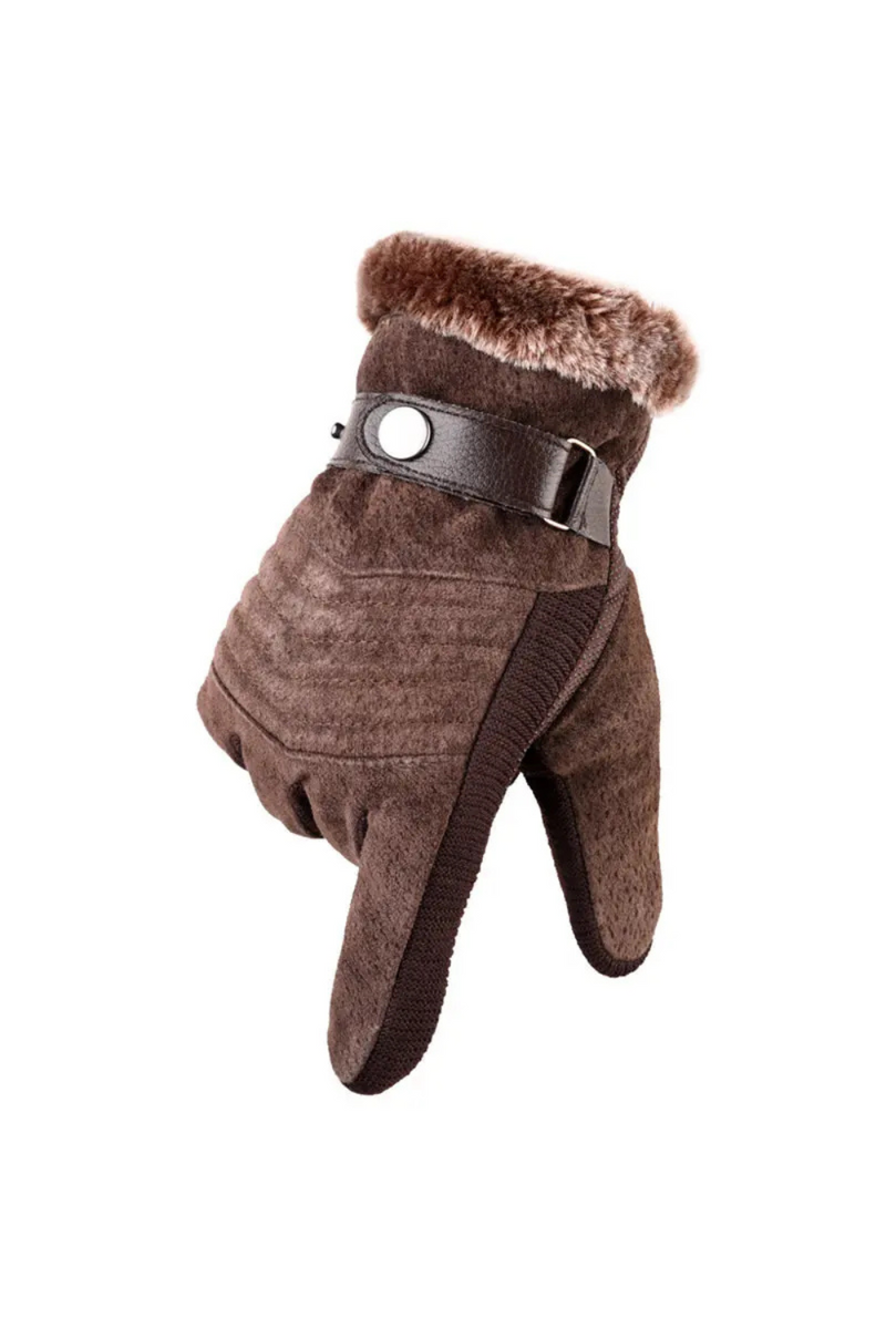 Men Leather Gloves Real Winter Gloves Warm Thick Driving Skiing Men's Gloves