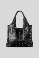 Hollow Rivet Large Capacity Tote Bag Hobos Women Handbags Luxury Soft Pu Leather Shoulder Bags