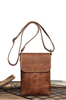 Genuine Leather Cellphone Pouch With Shoulder Strap Men Women Shoulder Bag Small Crossbody