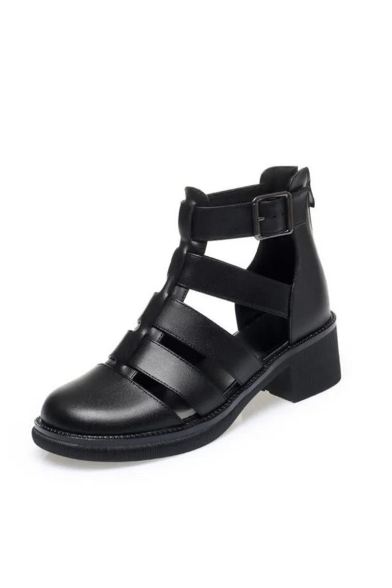 Women Sandals Summer Genuine Leather Ladies Sandals Closure Braided Gladiator Non-Slip Casual Sandals Women