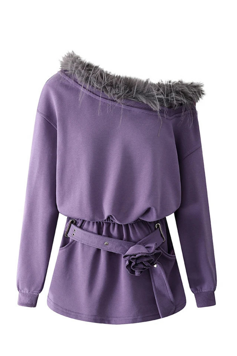 Winter Women Off Shoulder Dress Mini One-Piece