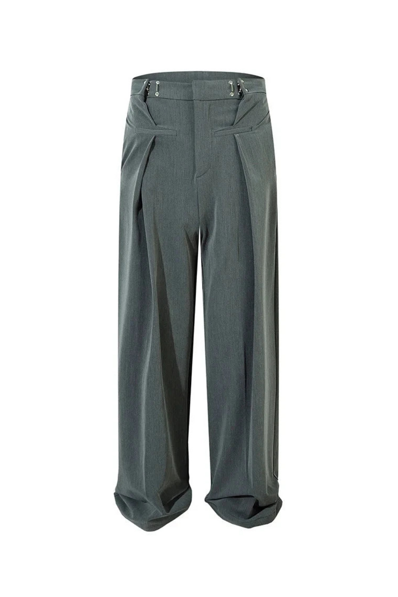 Spliced Suit Pants Mens Autumn Wide Leg Casual Trousers Men