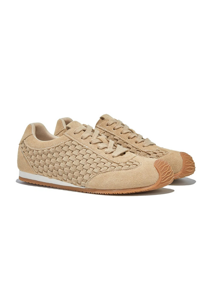 Women Sneakers Shoes Woven Non-slip Genuine Leather Sneakers For Women Breathable Casual Shoes Female