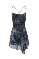 Backless Mesh Dress Women Spaghetti Strap Female Summer Dresses