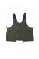 Retro Functional Style Vest Men Multi Pocket Workwear Sleeveless Vest Shoulder Bag Dual-use Jacket