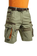 Man Cargo Shorts Stretch Washed Belted and Pockets