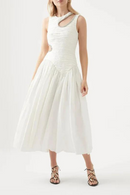 Hollow Pleated Long Dress for Women