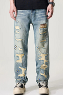 Men Loose Casual Straight Denim Jeans