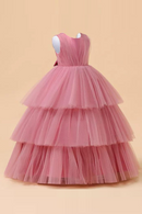 Evening Lace Princess Cake Party Stage Dress Birthday Gown Wedding Prom Pluffy Kids Bridesmaid Clothes Girls Children