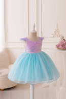Baby Girl Princess Mermaid Sequins Dress Fly Sleeve Toddler Child Sparkle Baby Clothes