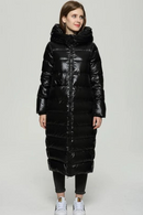 Down Jacket Women Autumn Winter Nice Warm Hooded Solid Black Glossy Thicken White Duck Down Coat