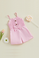 Kids Baby Girl Summer Jumpsuit Sleeveless Spaghetti Romper Shorts Infant Playsuit 1-5T