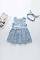 Girls Dresses Floral Dress Kids Baby Clothes Children Outfits Free Headband