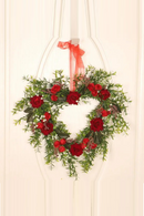 Heart Flower Wreath Valentines Day Decorations Wreath Red Rose Heart Wreath Floral Rose