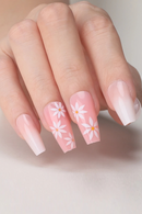 Nails Ballet False nails Pink flower UV gel Naturally decorated nails