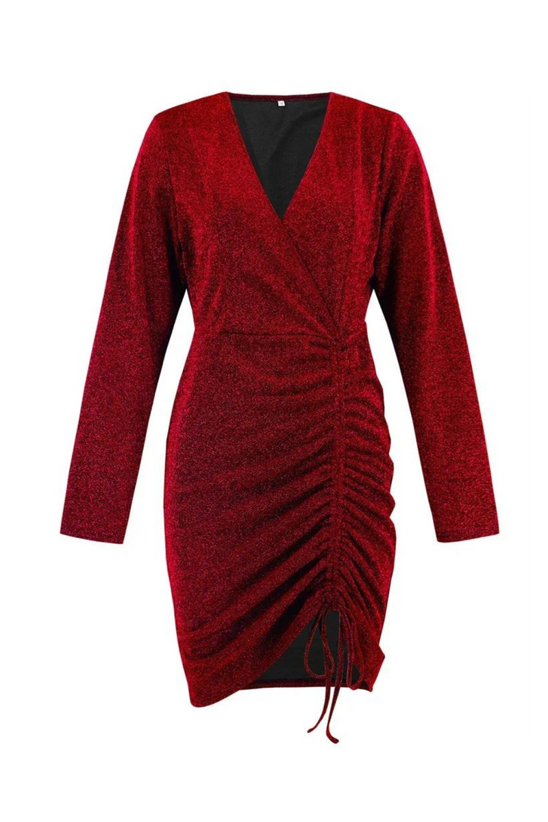 Mini Bodycom Short Prom Dress Drawstring Irregular Hem Women's Cocktail Dresses